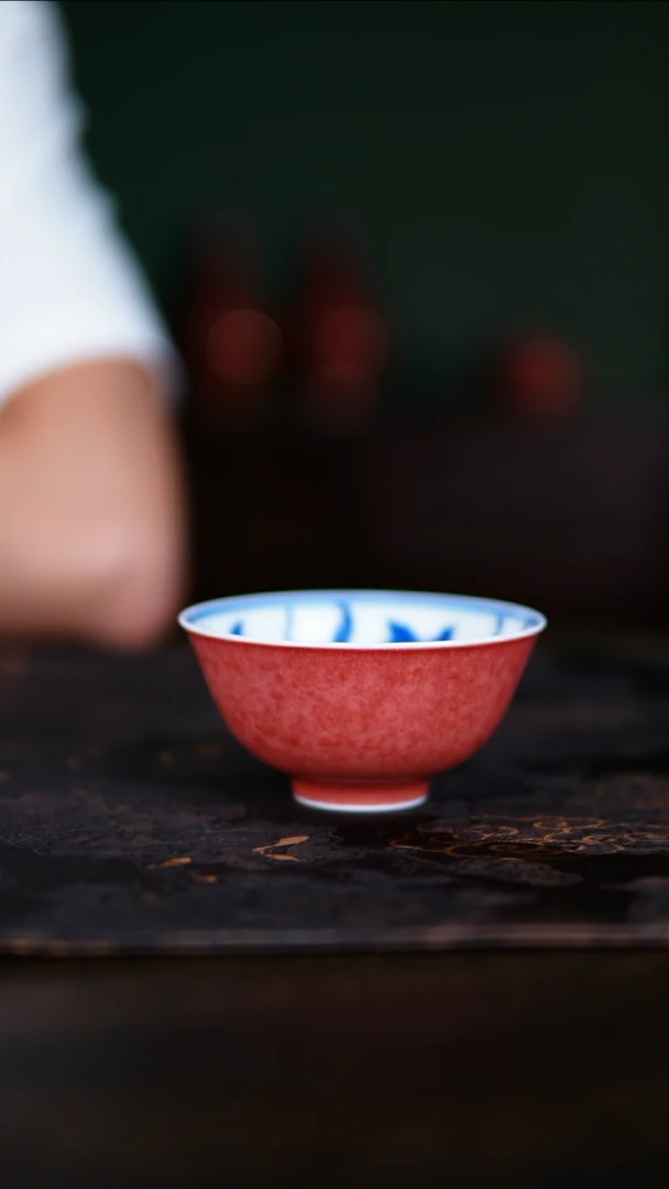 杯子极**寒景德镇纯手工陶瓷豇豆红