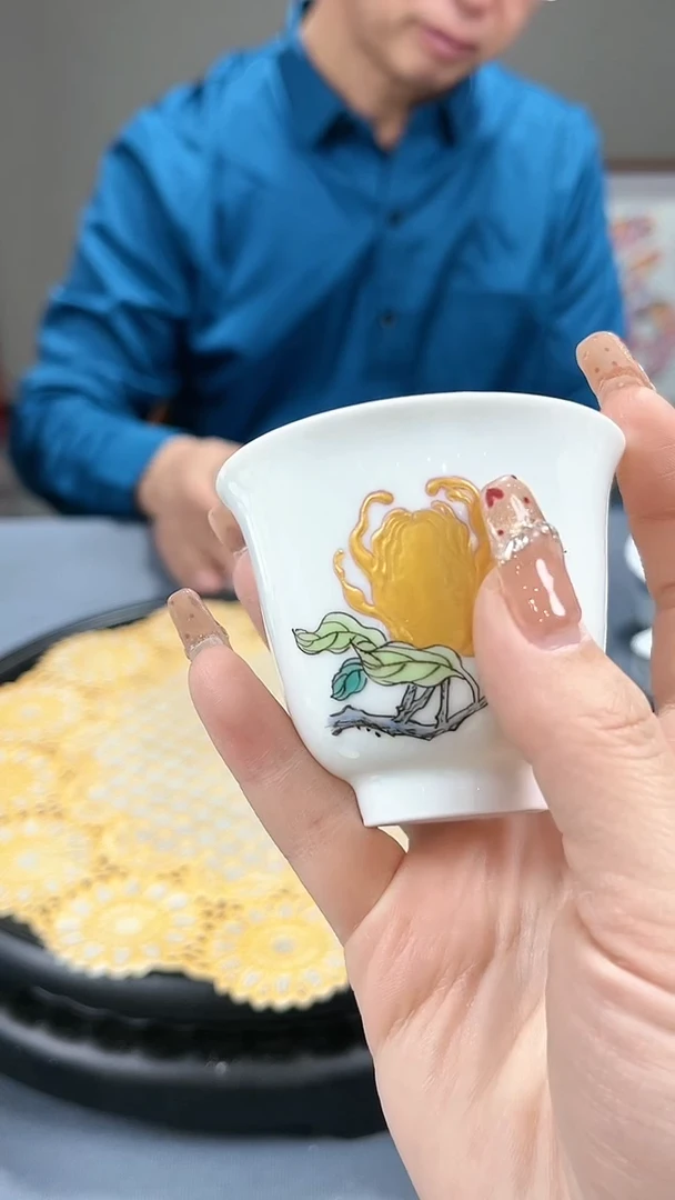 【闪购商品】官窑瓷画院021官窑瓷画院佛手铃铛杯