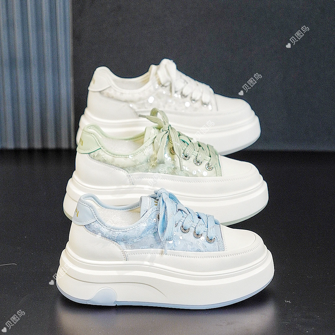 2025新款厚底百搭小白鞋时尚透气运动板鞋