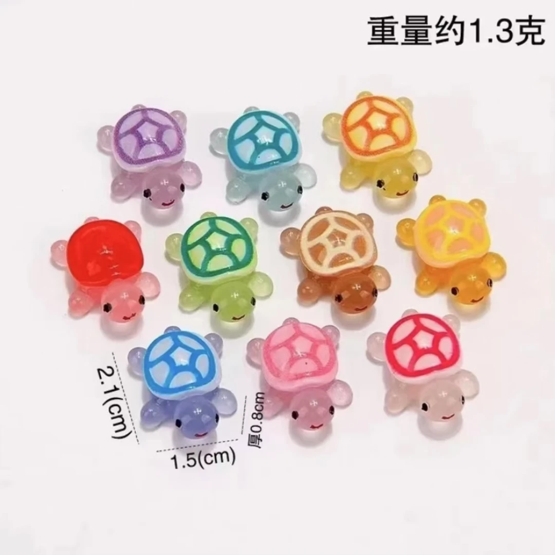 【直播拆】夜光小鼻嘎小乌龟（一包三只）树脂玩具可爱微景观摆件