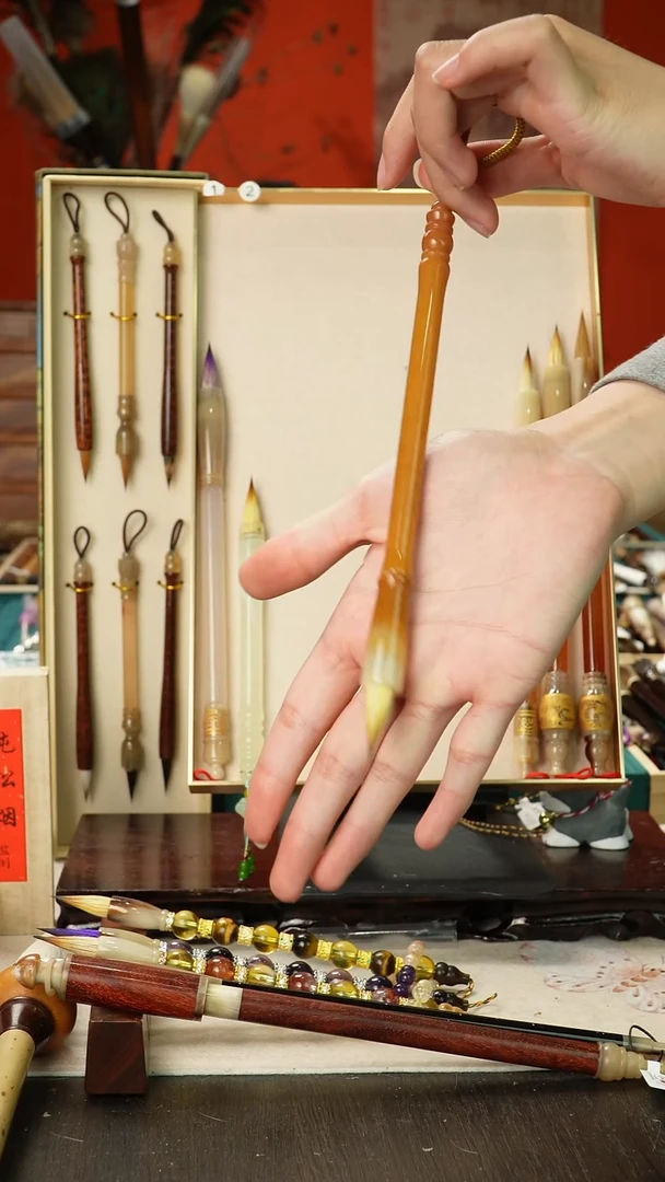 孤品高货毛笔链接 清水试笔 蘸墨不退