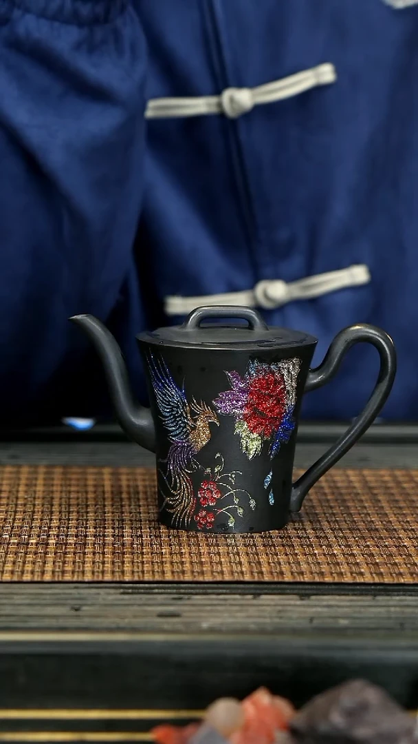 【闪购商品】紫砂茶壶56高曲 黑料