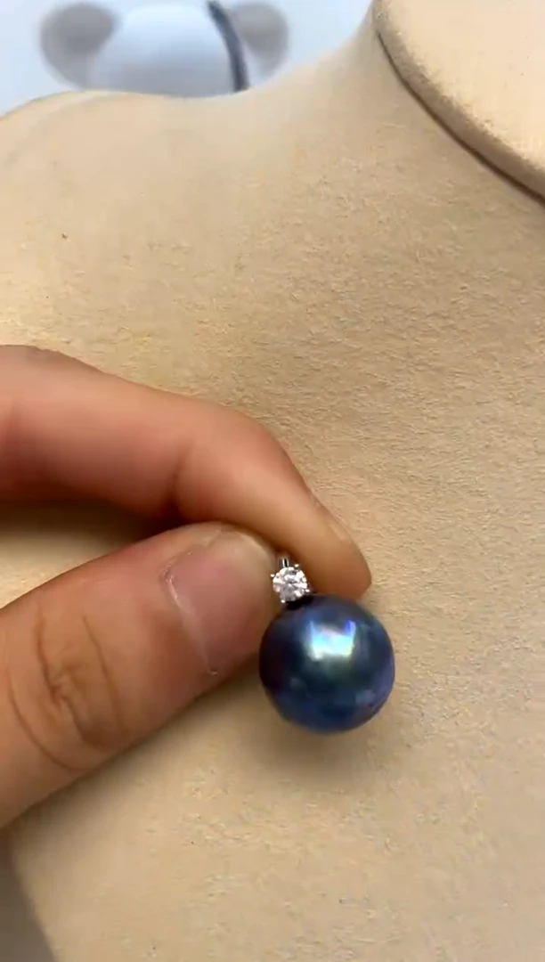 银S925镶嵌颈饰拼合珍珠（马贝珠）15-16