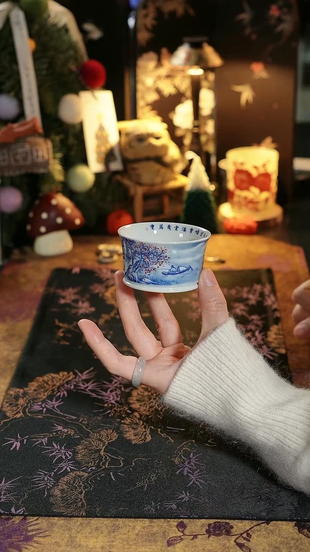 山人写墨 雪景精工马蹄杯4