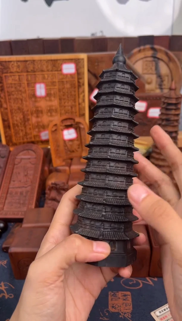 木枣木玉化13层文昌塔