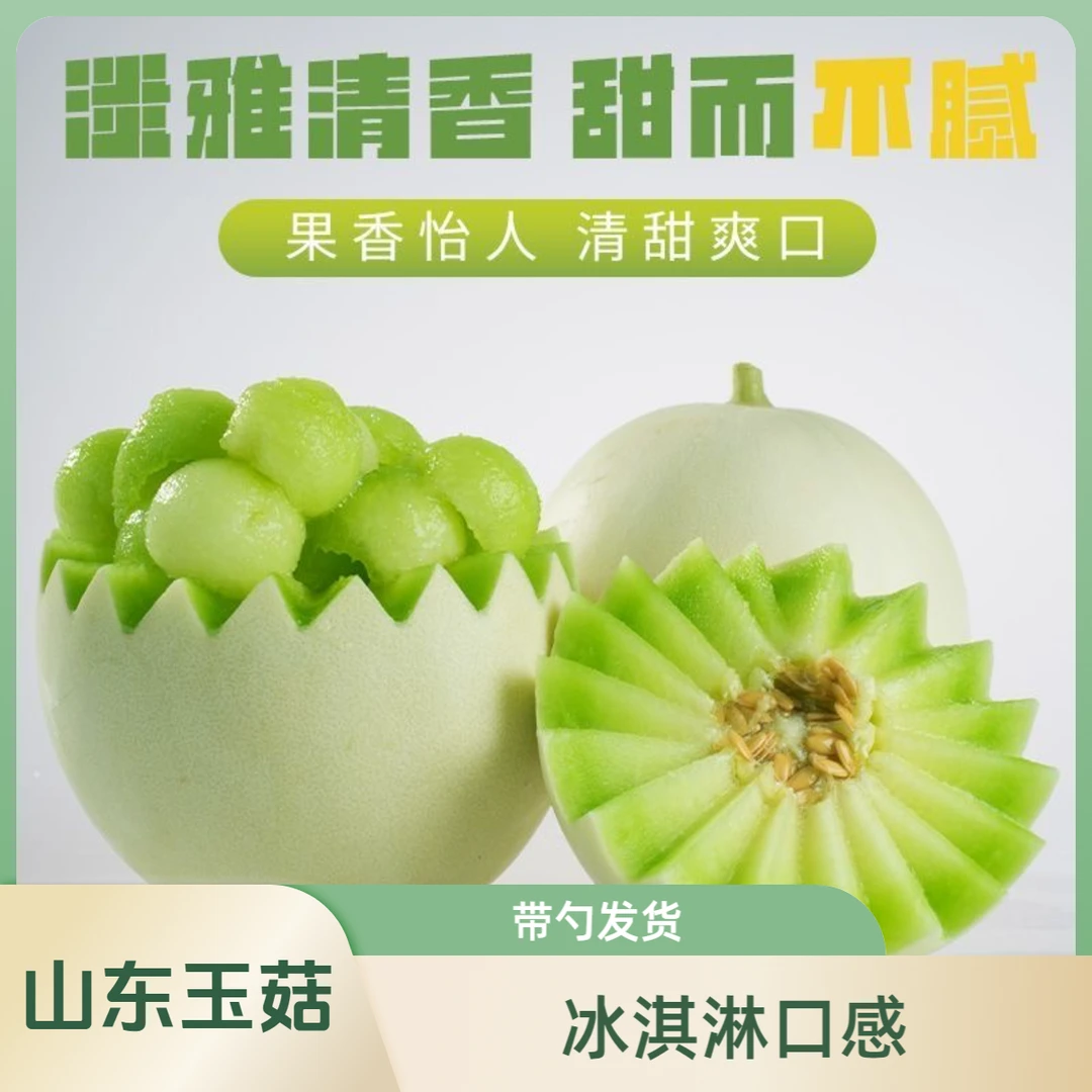裕百果山东头茬玉菇甜瓜新鲜采摘冰淇淋甜瓜水果香甜软糯送勺子