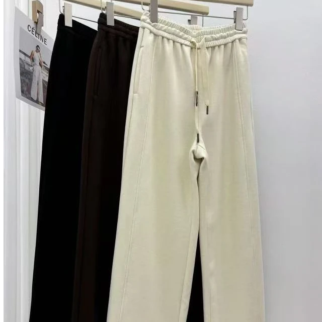 273288春秋高腰设计抽绳宽松显瘦阔腿裤