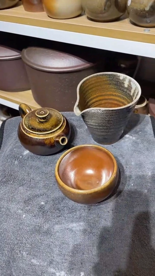 骨瓷祥*白泥柴烧壶