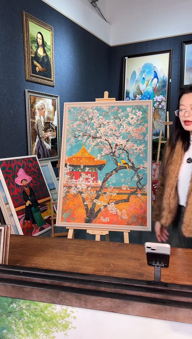 【闪购商品】油画5号 70*100 宫廷梅花