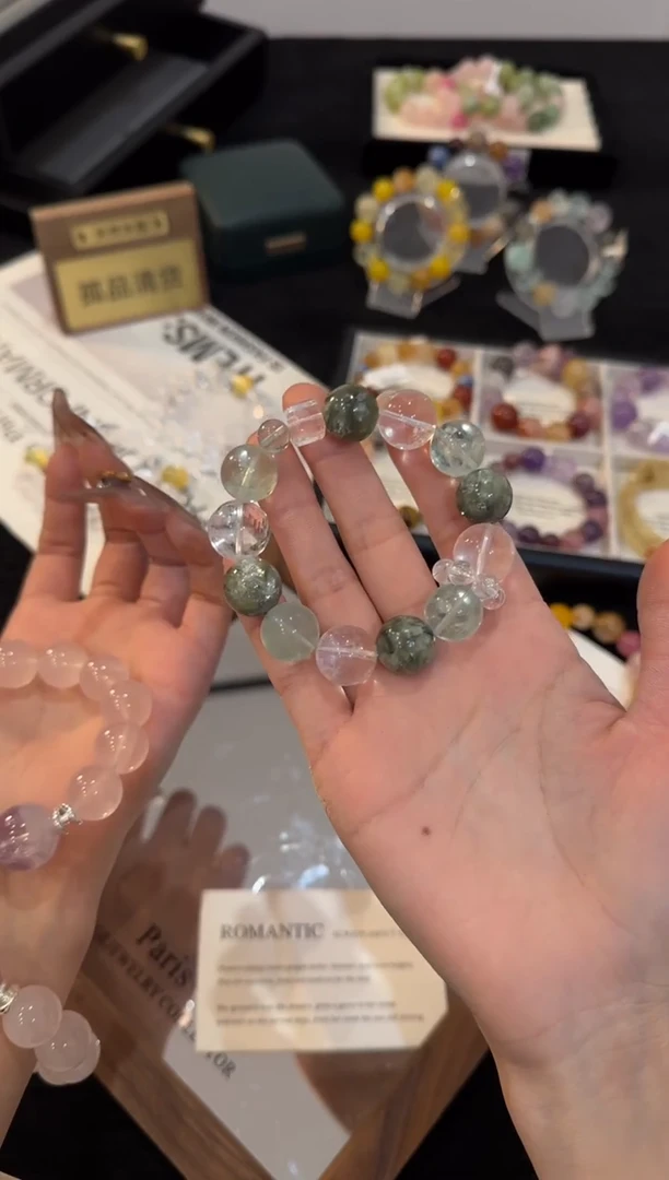 合金手链水晶绿萤石手链x3144