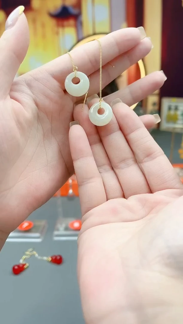 未镶嵌和田玉耳饰和田玉耳线