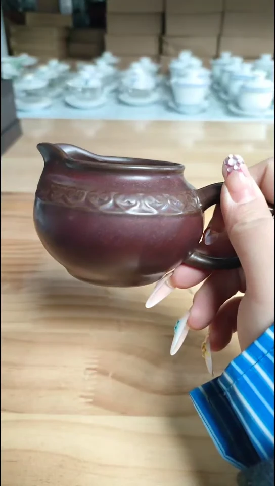 陶制如意纹公杯0001