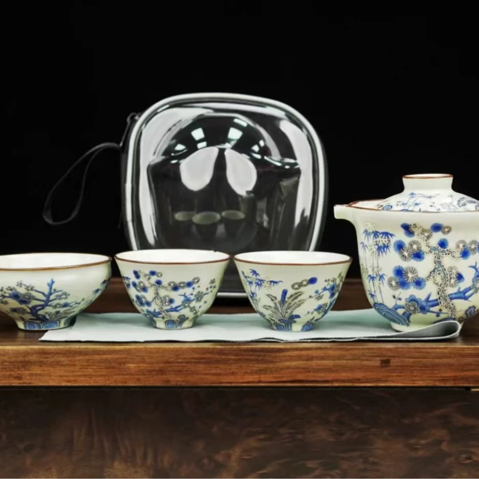 【闪购链接】瓷制品S111111陶栖堂岁寒三友旅行套