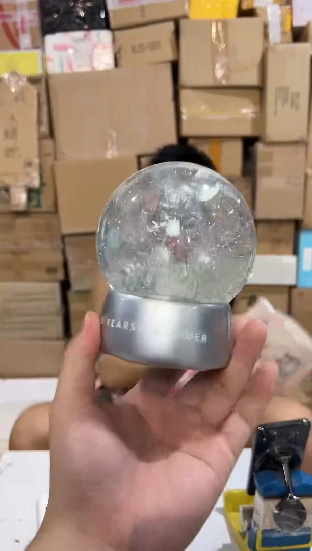 瓷片原盒米奇100周年水晶球 微瑕