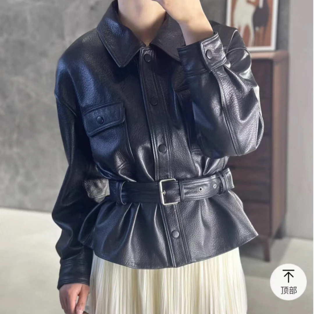 时尚腰带收腰潮款外套