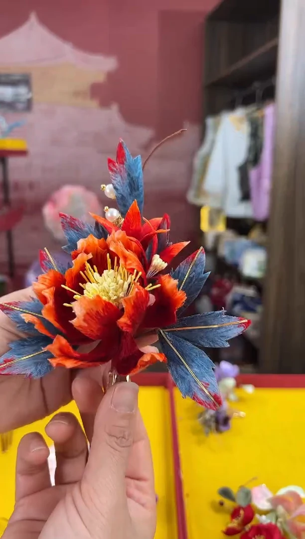 【闪购商品】刺绣非遗绒花（发饰）