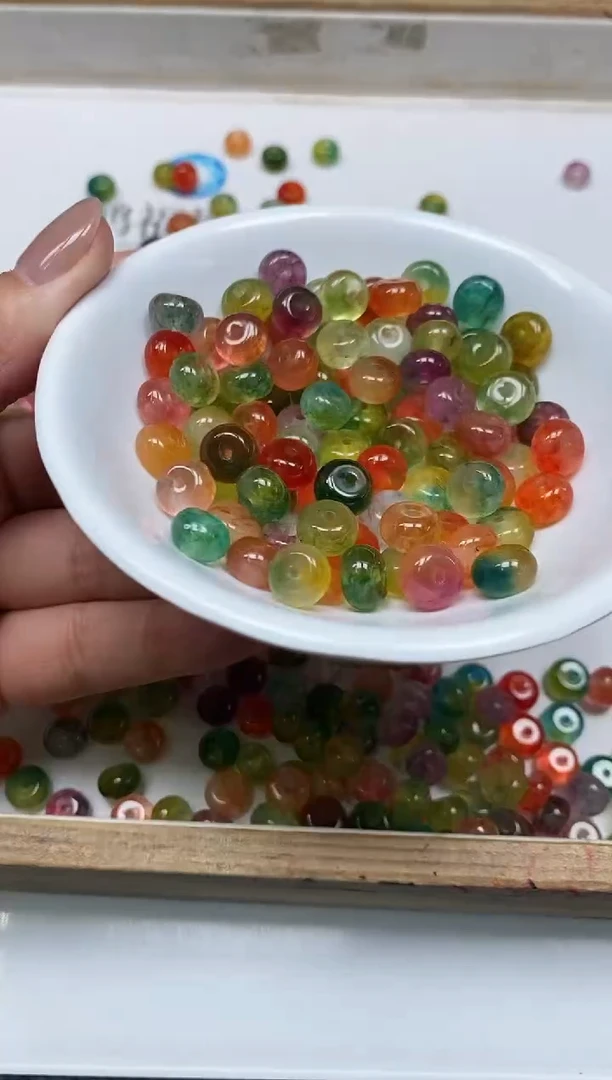 散珠未镶嵌碧玺M749七彩碧玺5*8mm20个9.9元