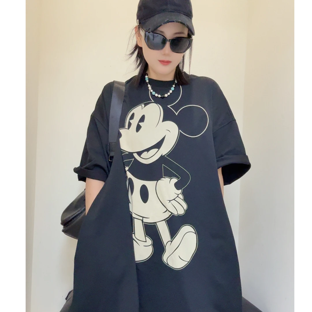 【摩姐姐欧韩】10227新款时尚大版卡通米老鼠口袋短袖T恤