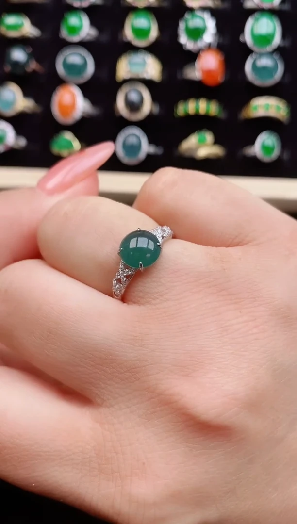 【闪购商品】翡翠戒指银S925镶嵌508085085