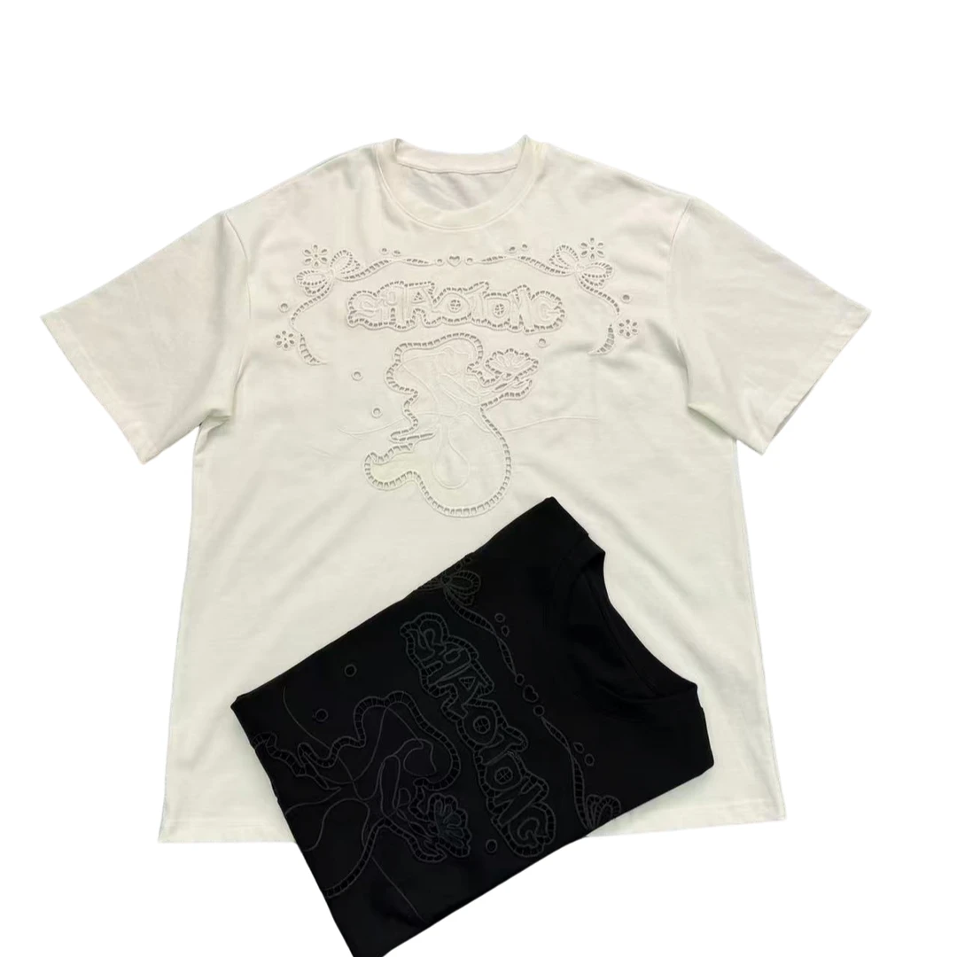 163激光镂空袖T恤