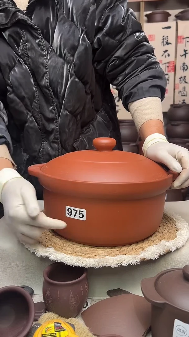 宜兴紫砂微瑕5升锅朱泥975