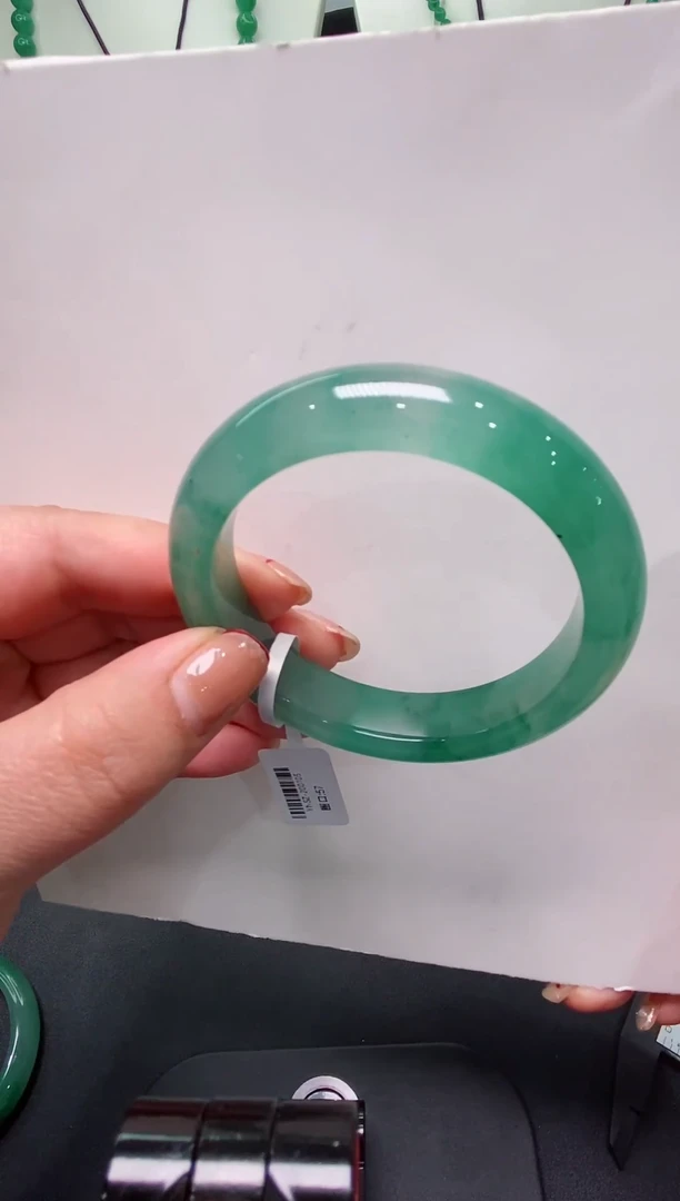 【闪购商品】石英质玉手镯未镶嵌天然飘花非洲翠（独龙玉）05