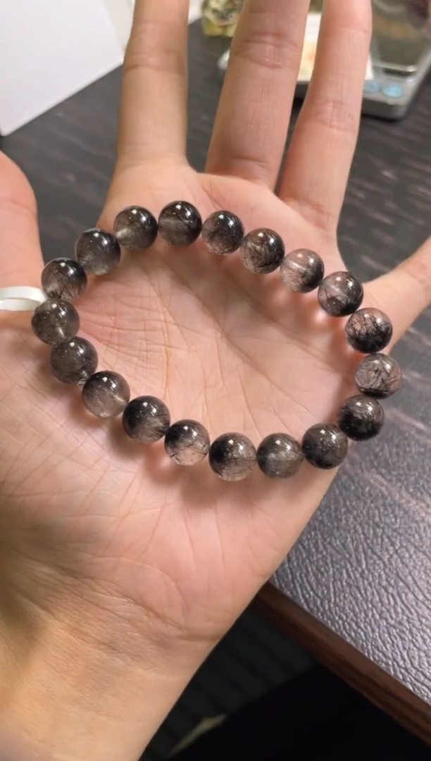 水晶手链未镶嵌10±/x-037【黑发晶