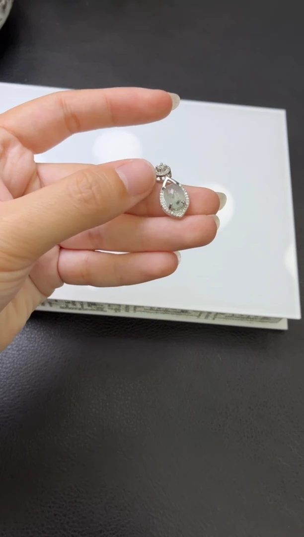 翡翠银S925镶嵌吊坠(不含链)吊坠