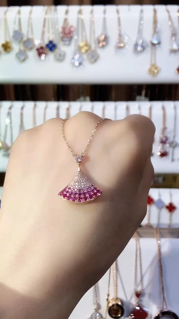 【闪购商品】钻石套链18K金镶嵌钻石K玫