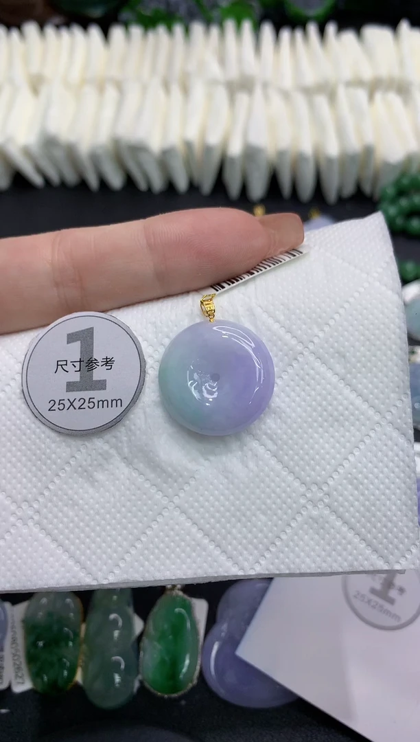 吊坠(不含链)18K金镶嵌翡翠11