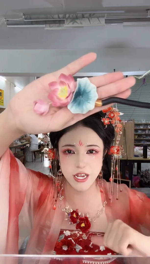 合金无915非遗绒花发簪