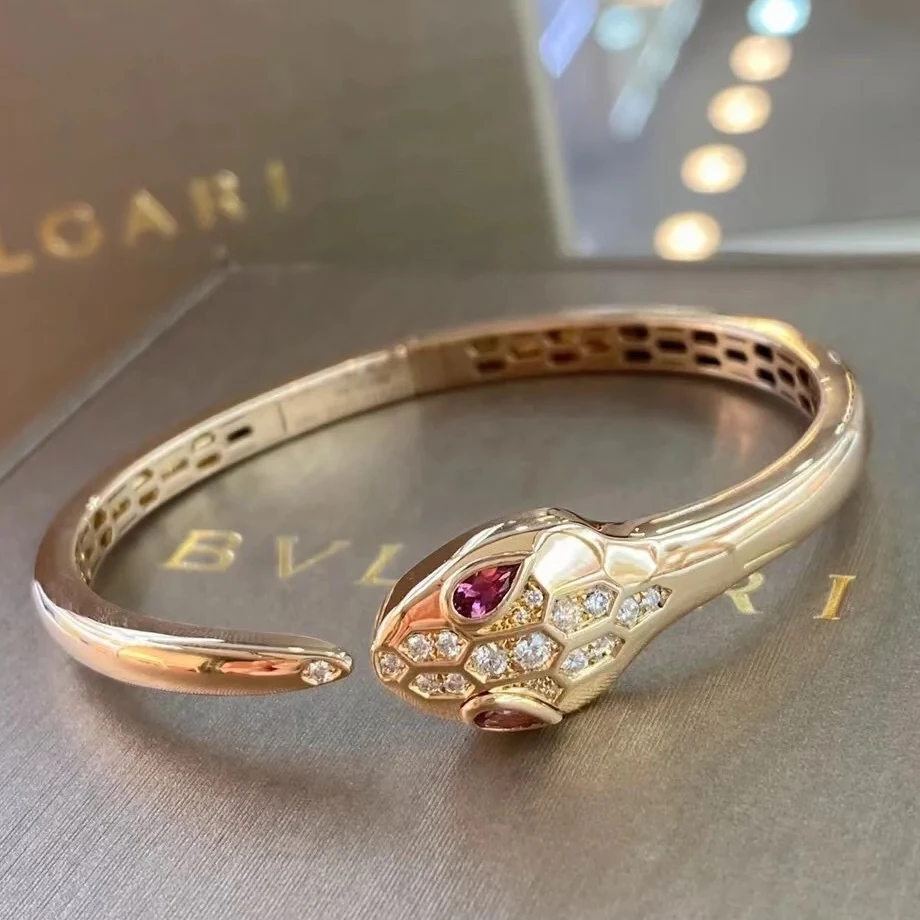 99新 BVLGARI/宝格丽 全款57149  小花6欢 蛇头 开口 手镯  M