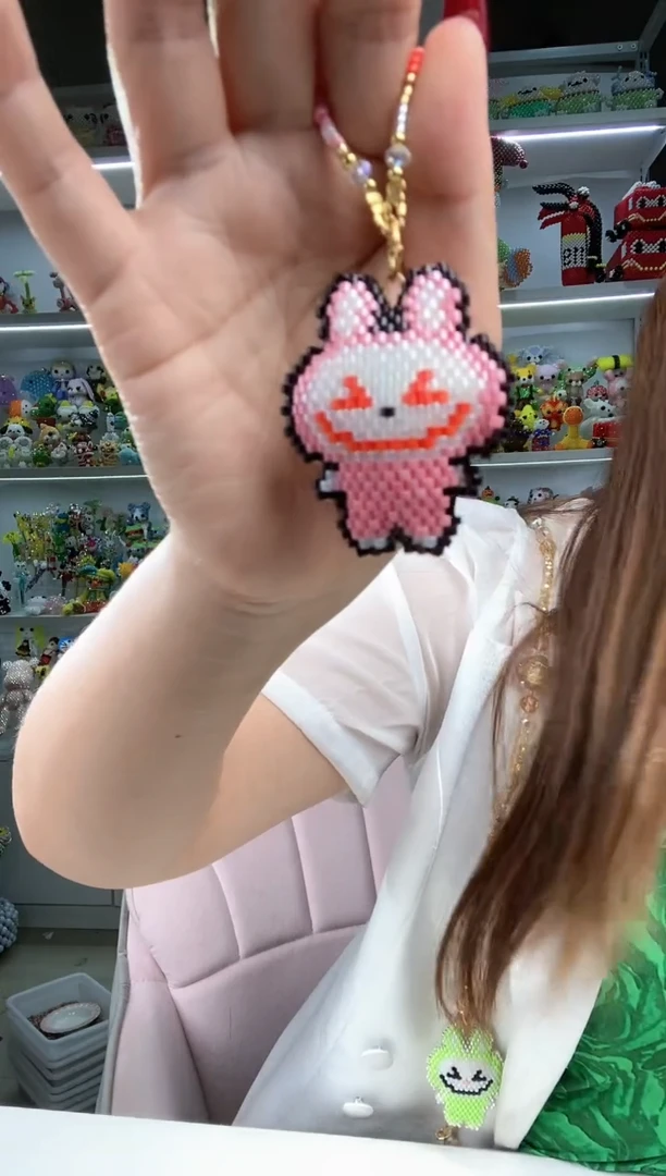 玻璃1608卡2.5古董珠粉色布布发夹材料包1套