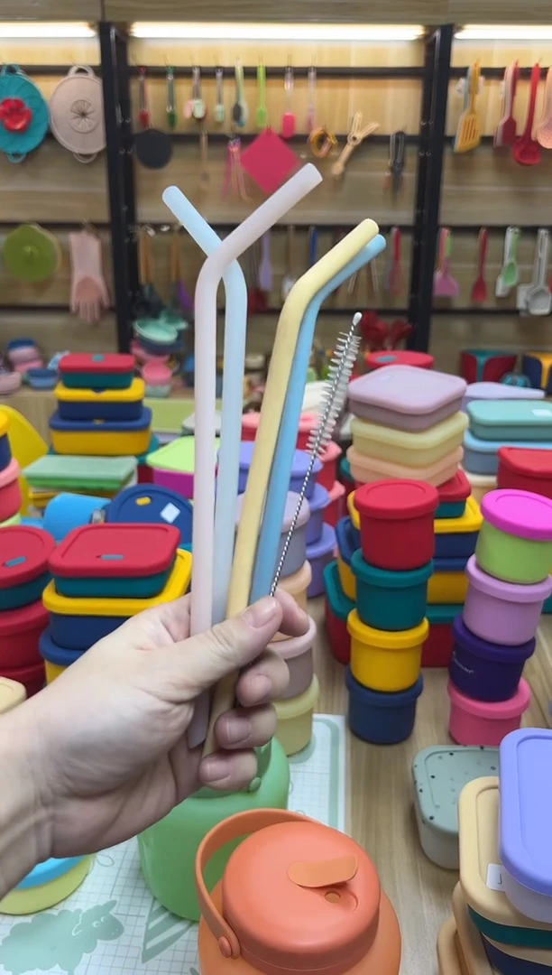 硅胶4支-透色-弯头吸管（套）