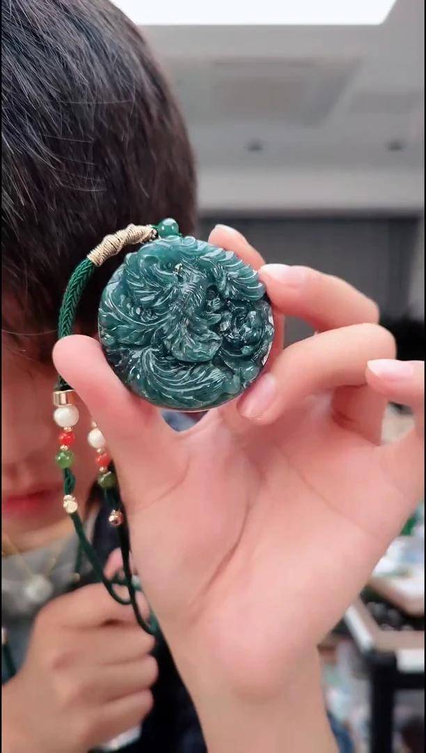 树脂制品1752凤凰圆吊坠