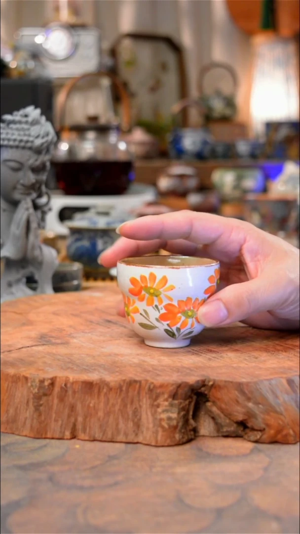 杯菊花景德镇手工手绘