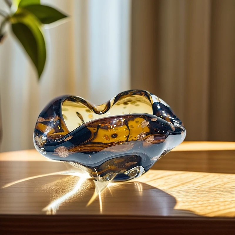 云创空间现代简约创意工艺品高档琉璃烟灰缸