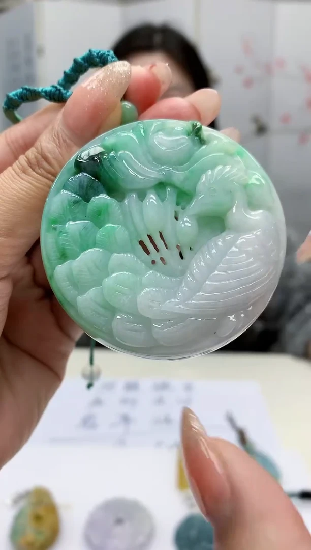 【闪购商品】定制翡翠未镶嵌0405MM-毛货挂件7