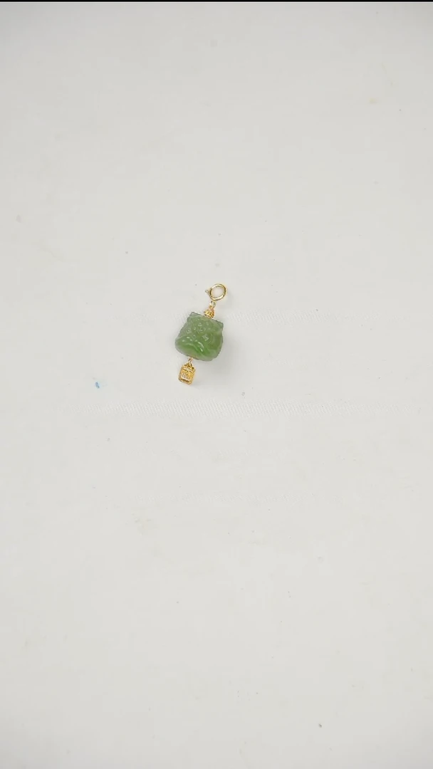 吊坠(不含链)18K金镶嵌和田玉吊坠