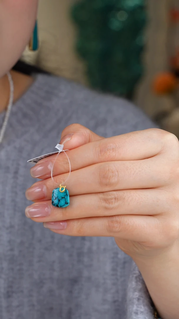 【闪购商品】绿松石吊坠(不含链)18K金镶嵌1