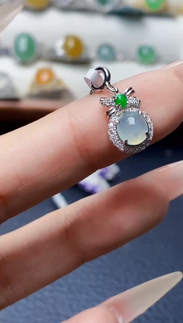 银S925镶嵌戒指翡翠6295