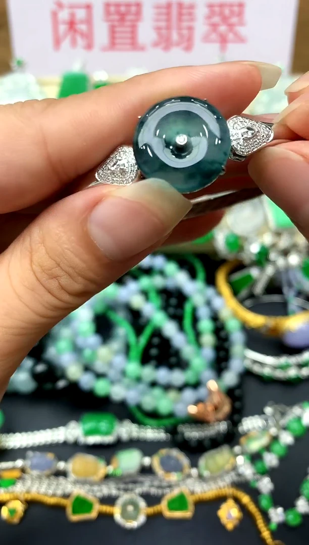 18K金镶嵌手镯翡翠365-中国好珍宝