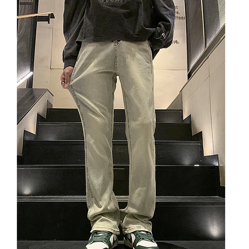 【45号编码】 黄泥染水洗复古锥形牛仔裤春秋薄款