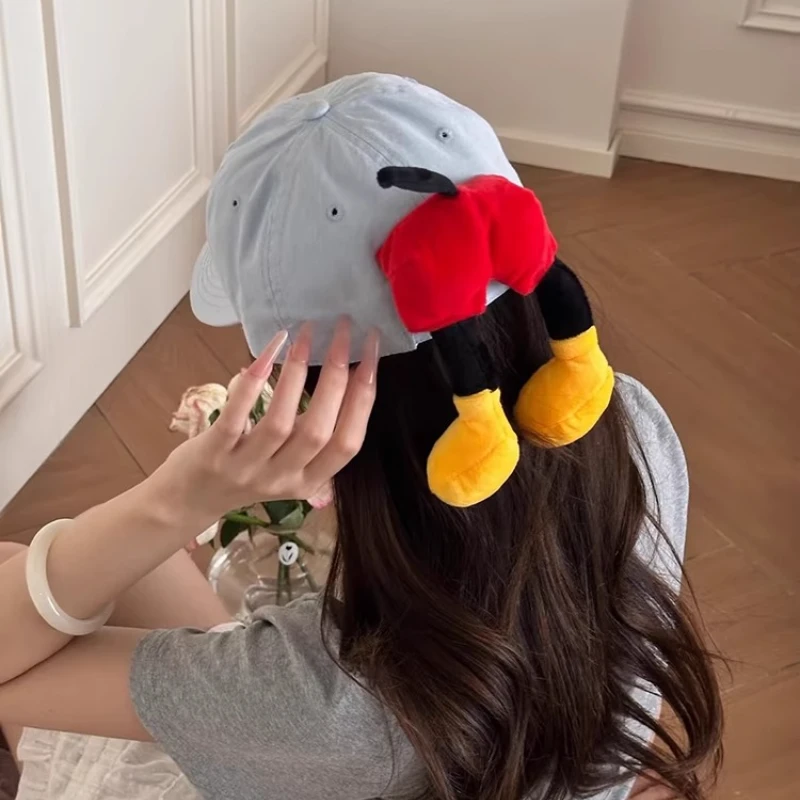 经典卡通米奇屁屁baby蓝棒球帽女生春夏新款可爱遮阳拍照鸭舌帽子