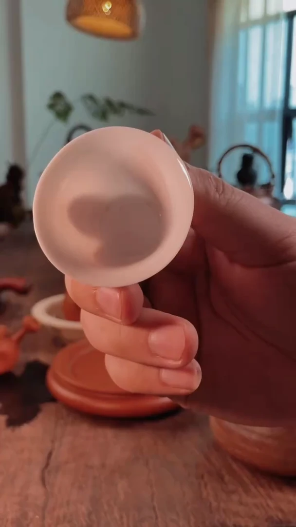 壶潮州超薄胎冰种马蹄杯25CC 3个