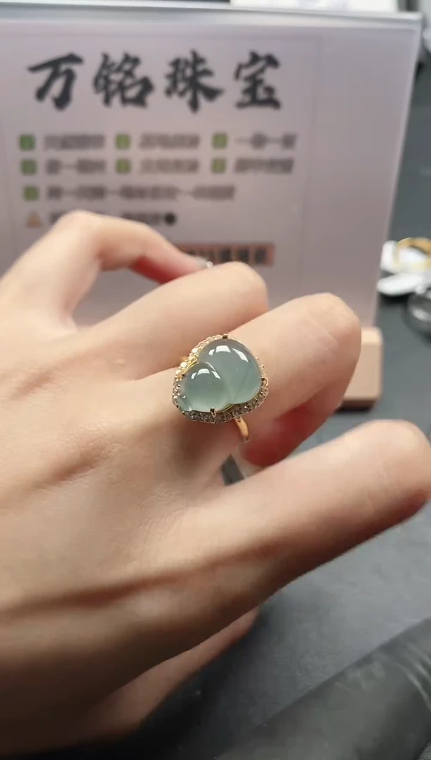 银S925镶嵌戒指翡翠51511