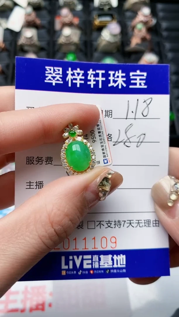 【闪购商品】翡翠戒指银S925镶嵌1109