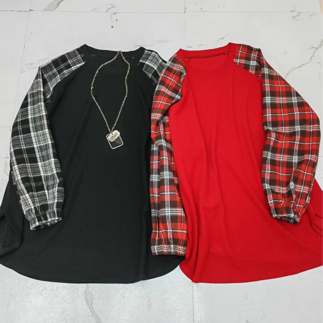 春季新款大码时尚显瘦女中长款坑条针织衫69201