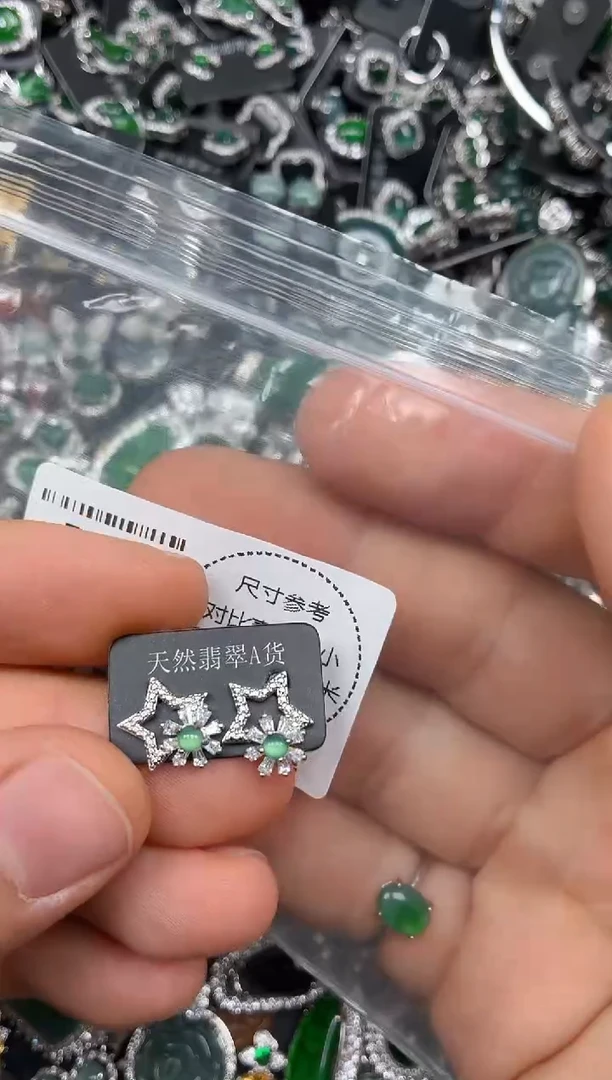 颈饰未镶嵌翡翠D206耳钉