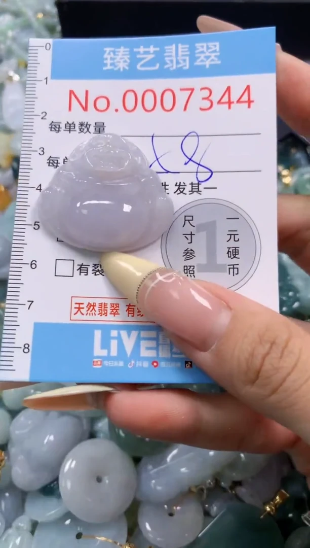 翡翠未镶嵌颈饰含绳0007344
